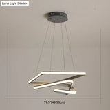 Modern Grey Chandelier: Simplicity Metal Led Strip Pendant Light For Dining Room