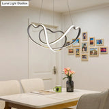 Modern Grey Chandelier: Simplicity Metal Led Strip Pendant Light For Dining Room