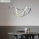 Modern Grey Chandelier: Simplicity Metal Led Strip Pendant Light For Dining Room