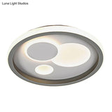 Modern Grey Led Flush Mount Light With Heart Pattern For Bedrooms