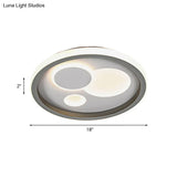 Modern Grey Led Flush Mount Light With Heart Pattern For Bedrooms