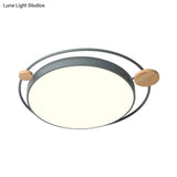 Modern Grey/White Led Flush Mount Ceiling Light Simple Style 19.5’/23.5’ Width