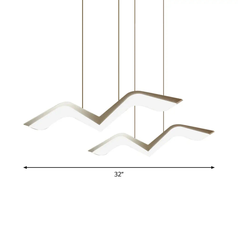 Modern Gull Shaped Hanging Light - Acrylic Led Pendant Warm/White 2/3/5 Heads