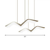 Modern Gull Shaped Hanging Light - Acrylic Led Pendant Warm/White 2/3/5 Heads