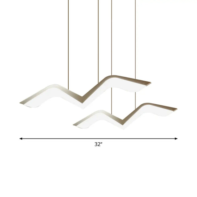 Modern Gull Shaped Hanging Light - Acrylic Led Pendant Warm/White 2/3/5 Heads