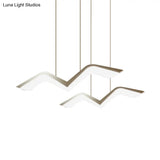 Modern Gull Shaped Hanging Light - Acrylic Led Pendant Warm/White 2/3/5 Heads