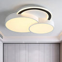 Modern Half - Circle Flush Mount Led Ceiling Lamp - Foyer Round White Acrylic / 18’ Warm