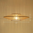 Modern Hand-Crafted Bamboo Ceiling Pendant Light With 1 Bulb - Beige Tearoom Drop Lamp