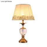 Modern Hand-Cut Crystal Desk Lamp - Jar Shape Task Light In Beige