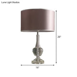 Modern Hand-Cut Crystal Reading Light With Urn Shape | 1-Head Nightstand Lamp In Brown