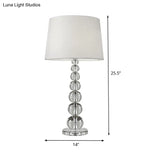 Modern Hand-Cut Crystal Sphere Task Light - 12/14 Wide 1 Head White Nightstand Lamp