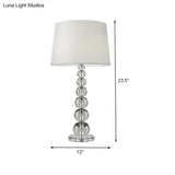 Modern Hand-Cut Crystal Sphere Task Light - 12/14 Wide 1 Head White Nightstand Lamp