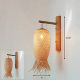 Modern Handmade Bamboo Wall Light For Corridor Wood / V