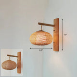 Modern Handmade Bamboo Wall Light For Corridor Wood / W