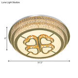 Modern Heart - Design Led Crystal Flush Mount Lamp With Nickel Finish For Great Room Lighting
