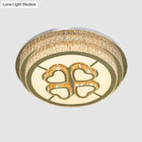 Modern Heart - Design Led Crystal Flush Mount Lamp With Nickel Finish For Great Room Lighting