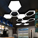 Modern Black Led Pendant Light - Hexagonal Acrylic Fixture 18/31.5/47 Wide
