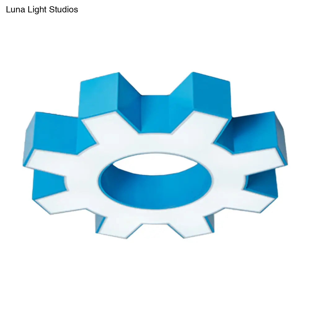 Modern Hollow - Out Gear Acrylic Flush Mount Lamp - Red/Yellow/Green Led Ceiling Light Fixture
