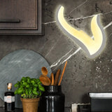Modern Horn-Shaped Led Wall Sconce For Adult Bedroom In White Acrylic / Left