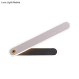 Modern Hour Hand Led Wall Sconce In Black And White Acrylic With White/Warm Lighting