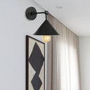 Modern Industrial Bathroom Wall Sconce Lamp - Black/Gray Metallic Finish Black