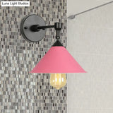 Modern Industrial Bathroom Wall Sconce Lamp - Black/Gray Metallic Finish