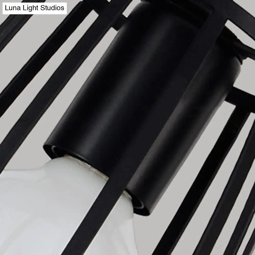 Modern Industrial Geometric Pendant Light In Black