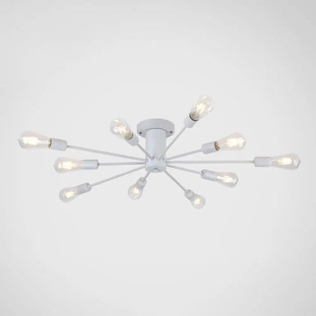 Modern Industrial Metal Flush Mount Ceiling Light Fixture 10 / White