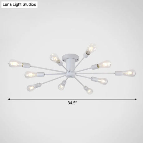 Modern Industrial Metal Flush Mount Ceiling Light Fixture