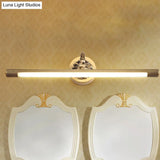 Modern Integrated Led Brass Finish Wall Sconce Light For Bathroom - Vanity Lighting 17/22 Wide