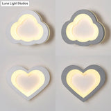 Modern Integrated Led Cartoon Wall Light - Simple Acrylic White