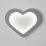 Modern Integrated Led Cartoon Wall Light - Simple Acrylic White Grey / Heart