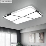 Modern Integrated Led Ceiling Light Fixture With Acrylic Shade - White Flush Mount