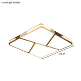 Modern Integrated Led Ceiling Light Fixture With Acrylic Shade - White Flush Mount
