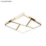 Modern Integrated Led Ceiling Light Fixture With Acrylic Shade - White Flush Mount