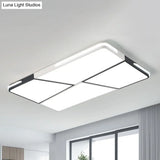 Modern Integrated Led Ceiling Light Fixture With Acrylic Shade - White Flush Mount