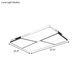 Modern Integrated Led Ceiling Light Fixture With Acrylic Shade - White Flush Mount