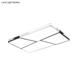 Modern Integrated Led Ceiling Light Fixture With Acrylic Shade - White Flush Mount