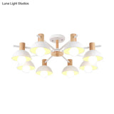 Modern Iron 8-Light Macaroon Dome Pendant Chandelier For Living Room
