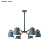 Modern Iron Pendant Chandelier With Bell Shade - Living Room Hanging Lighting Fashionable Design