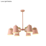 Modern Iron Pendant Chandelier With Bell Shade - Living Room Hanging Lighting Fashionable Design