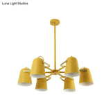 Modern Iron Pendant Chandelier With Bell Shade - Living Room Hanging Lighting Fashionable Design