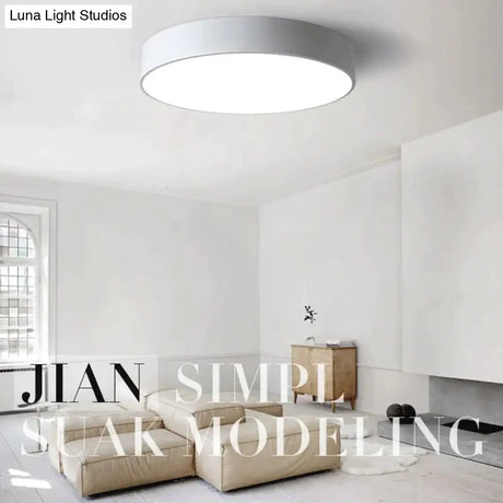 Modern Iron Round Black White Led Ceiling Lights For Living Room Bedroom Indoor Lamps