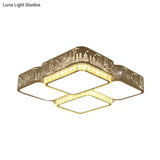 Modern K9 Crystal Led Ceiling Light - Flush Mount Acrylic Shade Remote Control Dimming