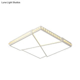 Modern K9 Crystal Led Flush Mount Ceiling Light With Remote Control Dimming White - Available In