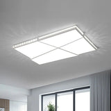 Modern K9 Crystal Led Flush Mount Ceiling Light With Remote Control Dimming White - Available In