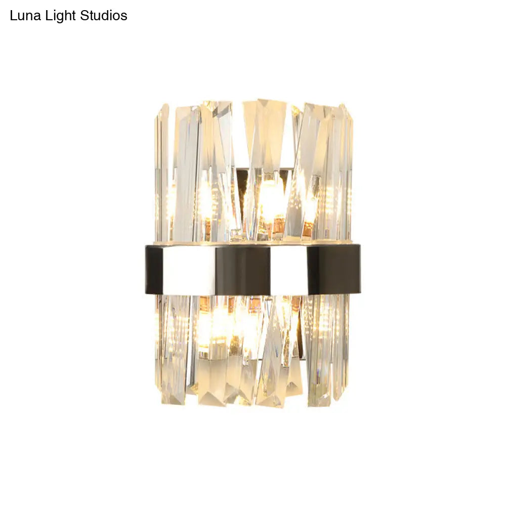 Modern K9 Crystal Sconce Wall Light For Bedroom - Clear Finish