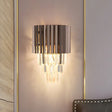 Modern K9 Crystal Wall Light With 2 Heads - Black Coffee