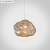 Modern Lattice Glass Ceiling Hanging Light Fixture For Restaurants - 1 Bun