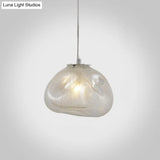 Modern Lattice Glass Ceiling Hanging Light Fixture For Restaurants - 1 Bun